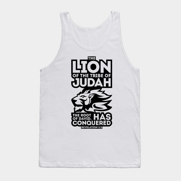 The Lion Has Conquered Tank Top by ChristianLifeApparel